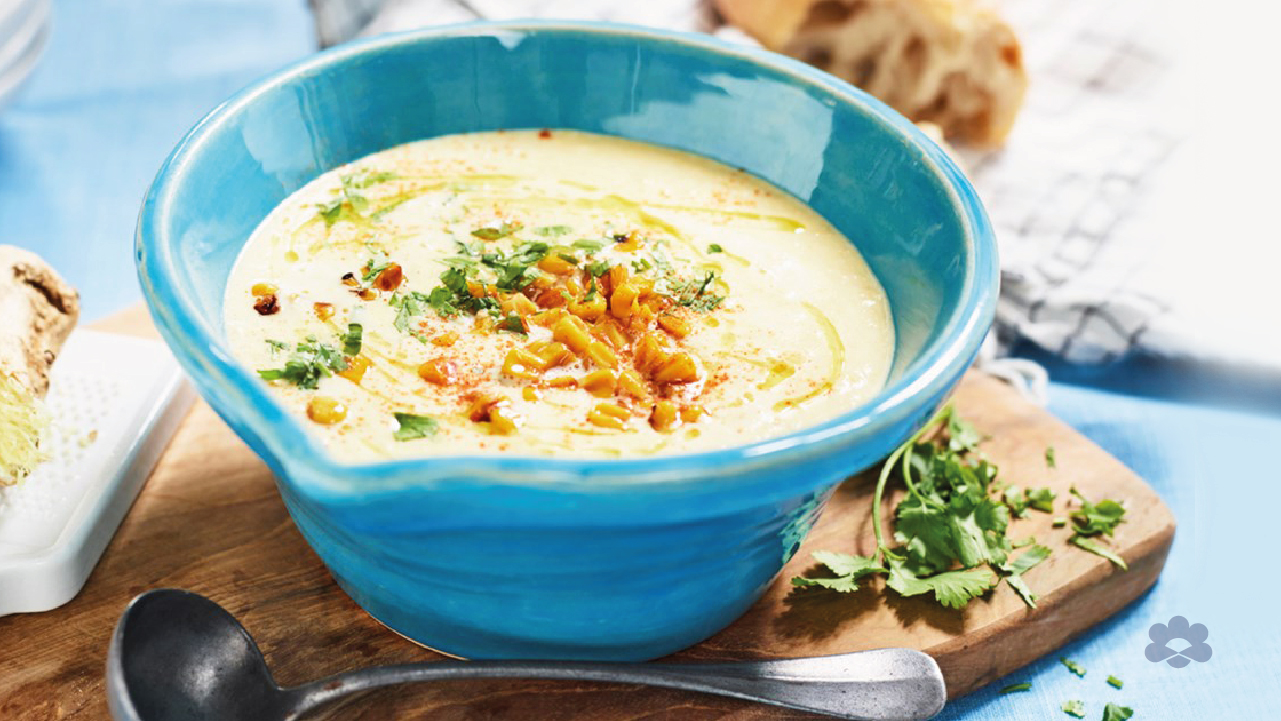 Roasted sweetcorn soup
