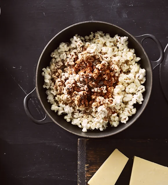 Chilli cheese popcorn with Castello Tickler Matured Cheddar