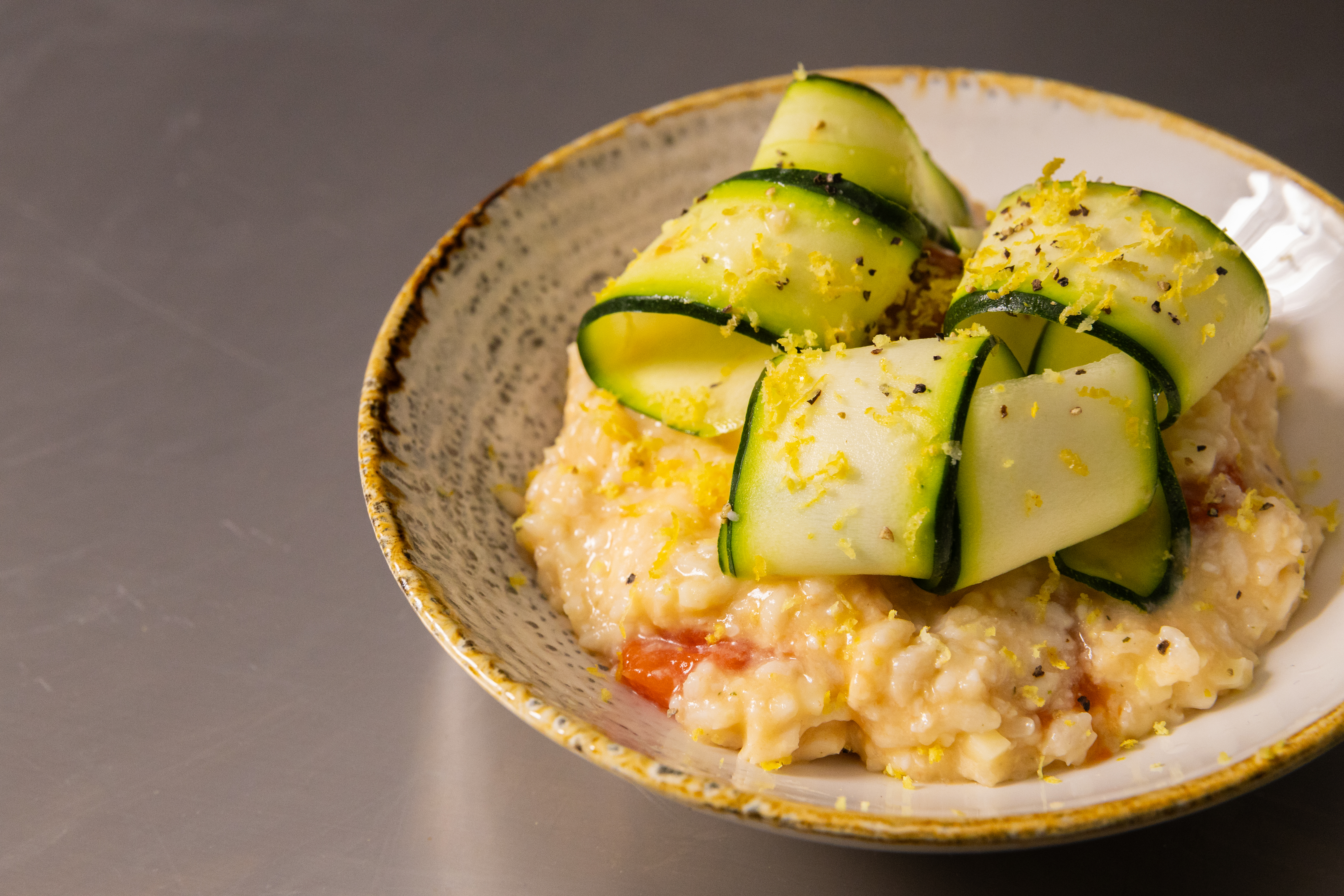 Courgette, Slow Roasted Tomato & Mozzarella Risotto