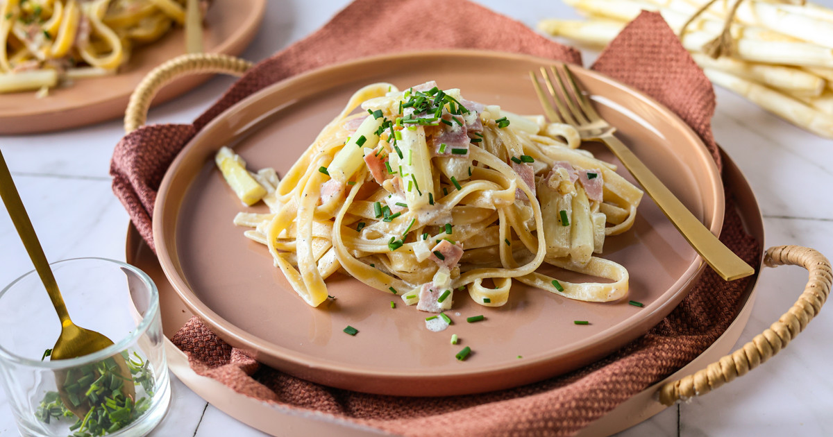 Pasta met witte asperges (eenvoudig recept) | Arla - Recept | Arla