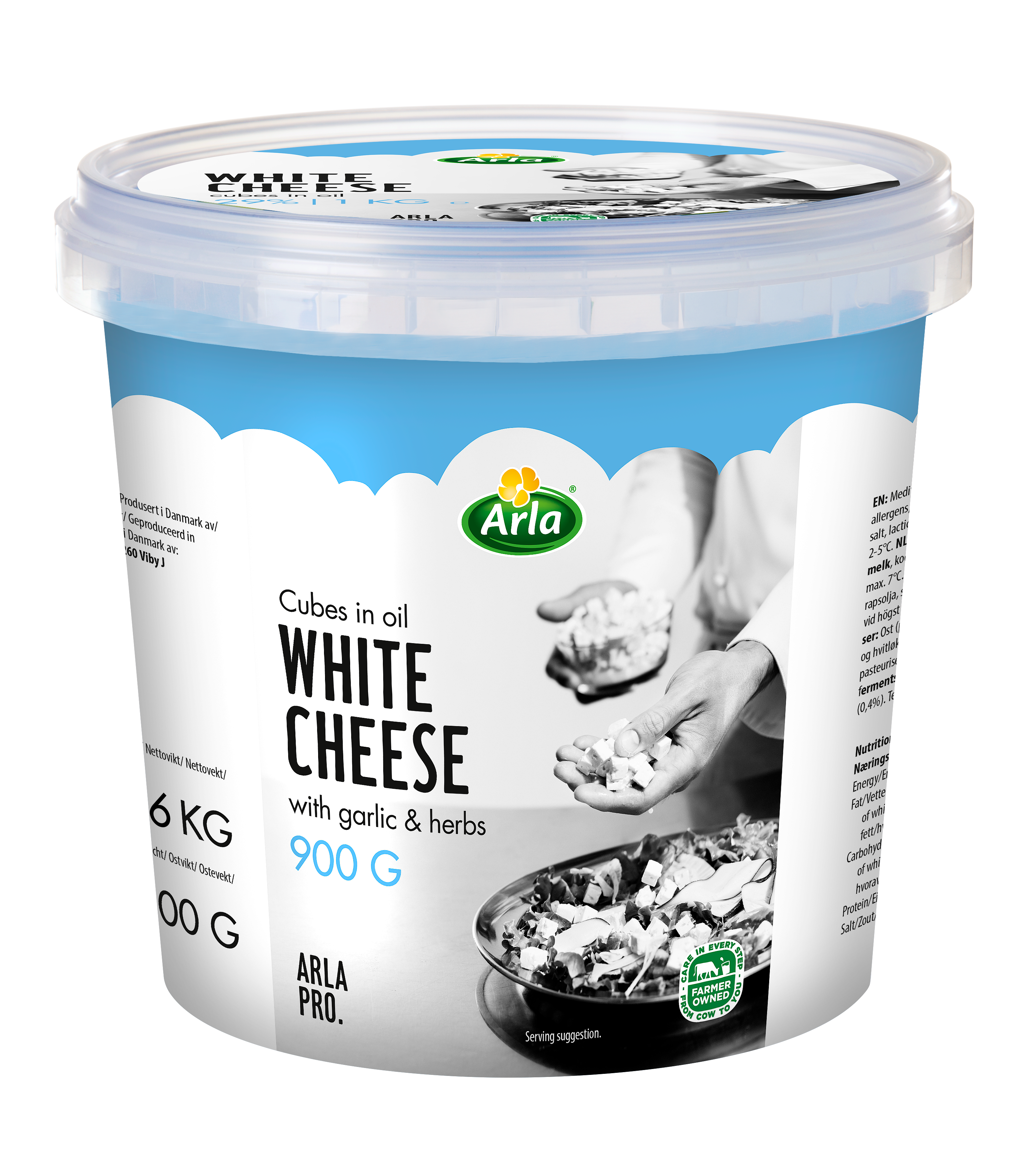 Arla® Pro Hirtenkäse mit Kräutern & Gewürzen in Öl, 45 % i. Tr., 900 g