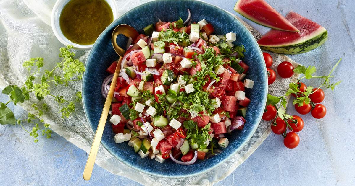 Watermeloensalade met witte kaas|Arla - Recept | Arla
