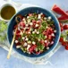 Watermelon salad with cheese