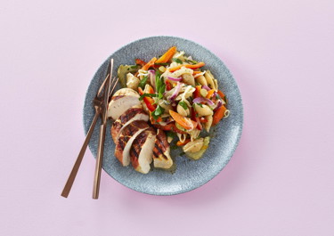 Grillet kylling og lun pastasalat