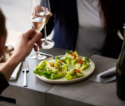 Heart Salad Boats with Mature Cheddar & Mango Chutney