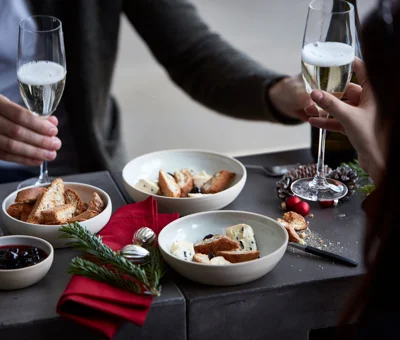 Blue Cheese with biscotti and amarena cherries