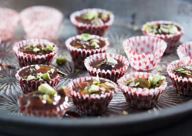 Chokladknäck med pistagenötter