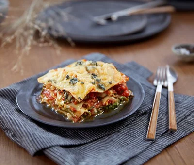 Vegetarlasagne med blåmuggost