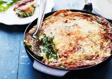 Suffléomelett med spenat