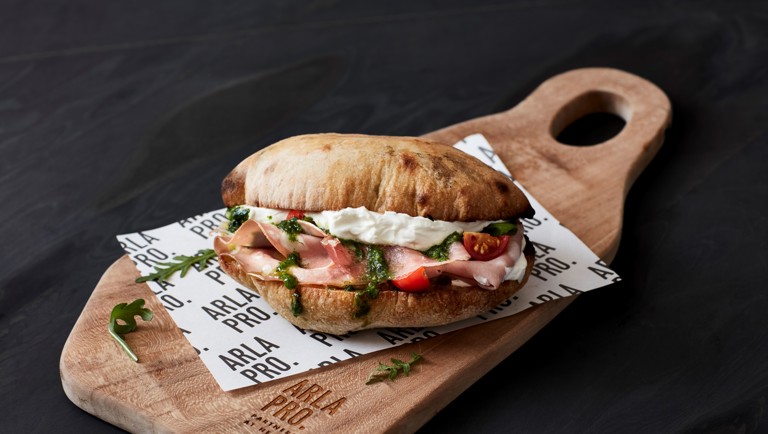 Mortadella, Cream Cheese & Pesto Panuozzo