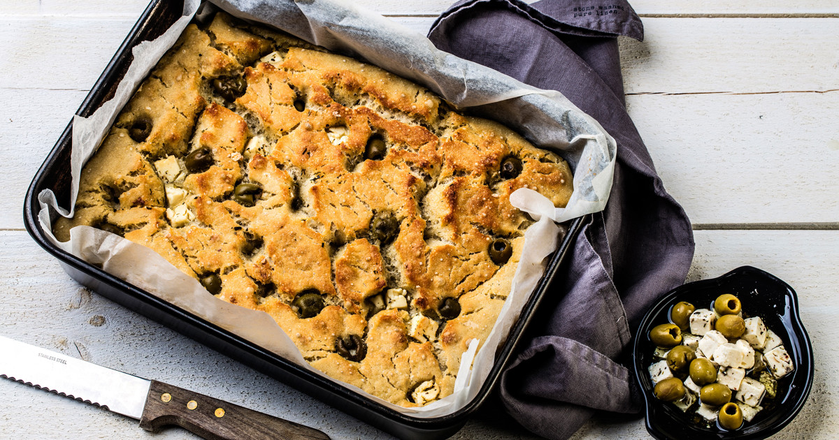 Olijvenfocaccia met witte kaas (recept) | Arla - Recept | Arla
