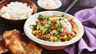 Kikärtsgryta med kycklingfärs