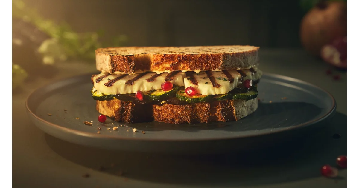 Sándwich de halloumi a la parrilla