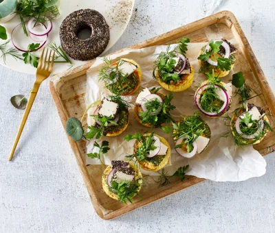 Egg Muffins with Black Pepper Cream Cheese
