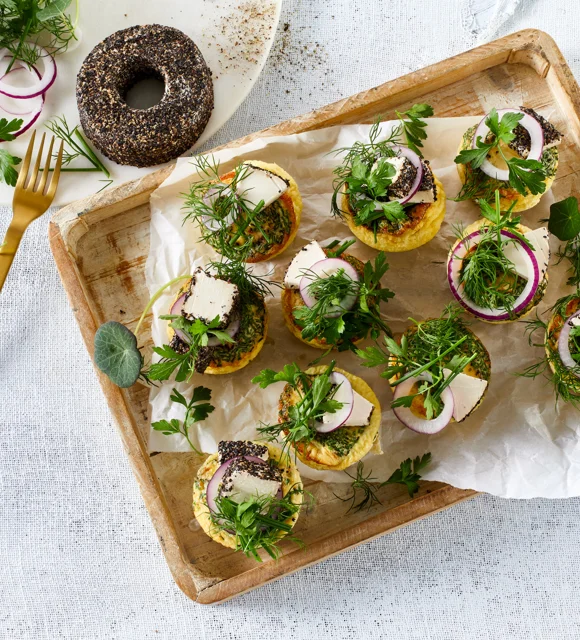 Egg Muffins with Black Pepper Cream Cheese