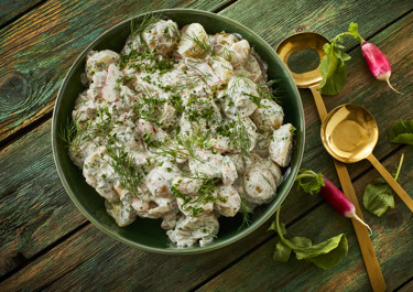 Kartoffelsalat med butter beans
