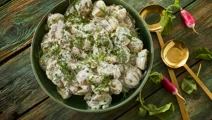 Kartoffelsalat med butter beans