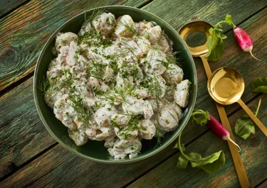 Kartoffelsalat med butter beans