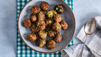 Citron- och timjankryddade köttbullar