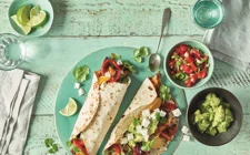 Chicken Fajitas with Castello® Greek Style Cheese Cubes and Smashed Avacado