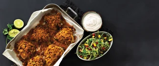 Mexican chicken with colourful salad