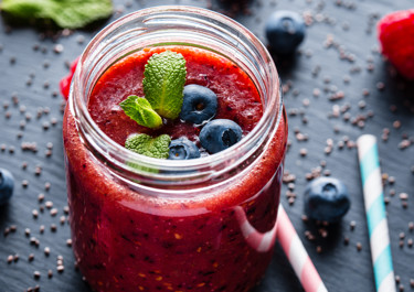 Mustikka-vadelmasmoothie