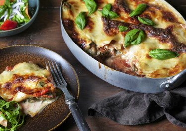 Lasagne med spenat och ostsås