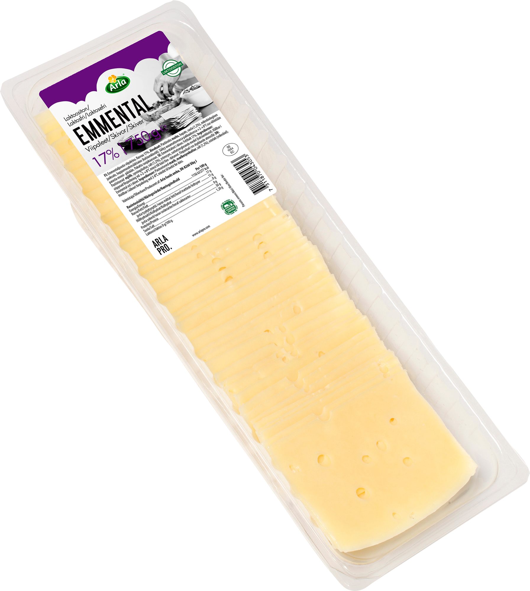 Arla Pro emmentalviipale 17% 750g