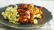 Ugnsstekt kyckling med coleslaw