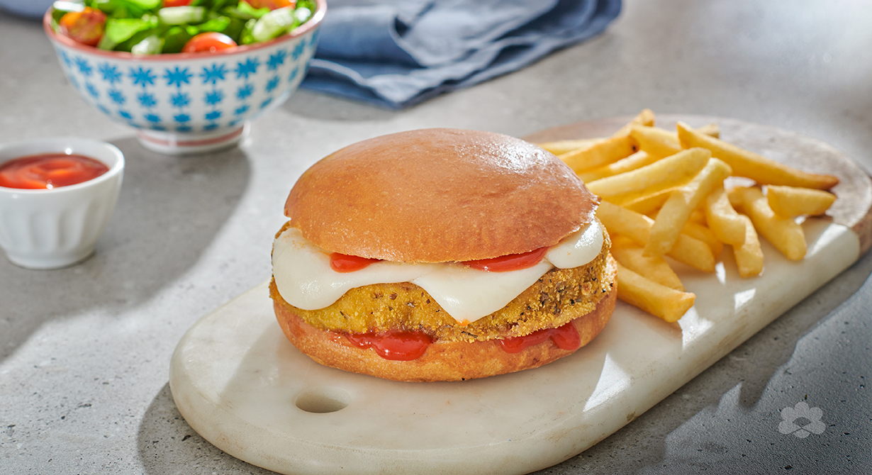 برجر الموزاريلا والباذنجان