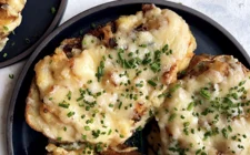 French onion twice baked potatoes with Castello® Aged Havarti