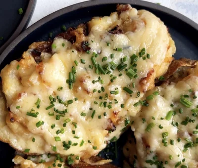 French onion twice baked potatoes with Castello® Aged Havarti