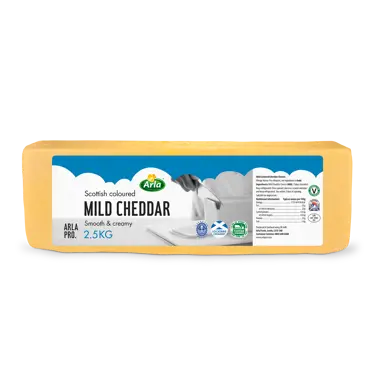 Arla Pro Scottish Mild Coloured Cheddar Cheese Block 2.5kg