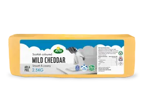 Arla Pro Scottish Mild Coloured Cheddar Cheese Block 5kg