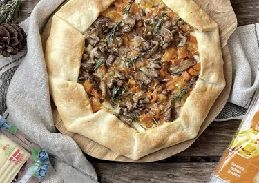 Galette de setas, boniato y Arla Danbo