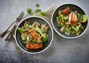 Salmon and broccoli pasta