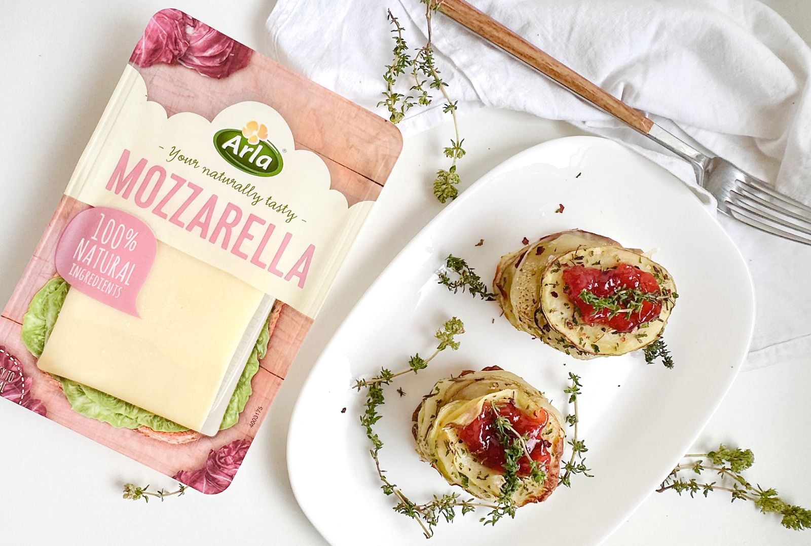 Smashed potatoes con Arla Mozzarella