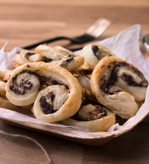 Smakfulle palmier med oliventapenade