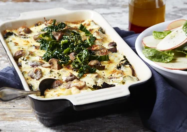 Lasagne med svamp och svartkål