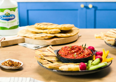 Roast Root Hummus With 4-Ingredient Flatbread