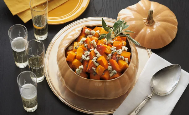 Roasted butternut squash with sage and Blue Cheese