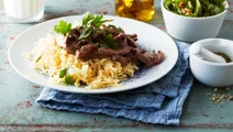 Snabb biffgryta med grönpeppar