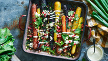 Rostade morötter med tahiniyoghurt