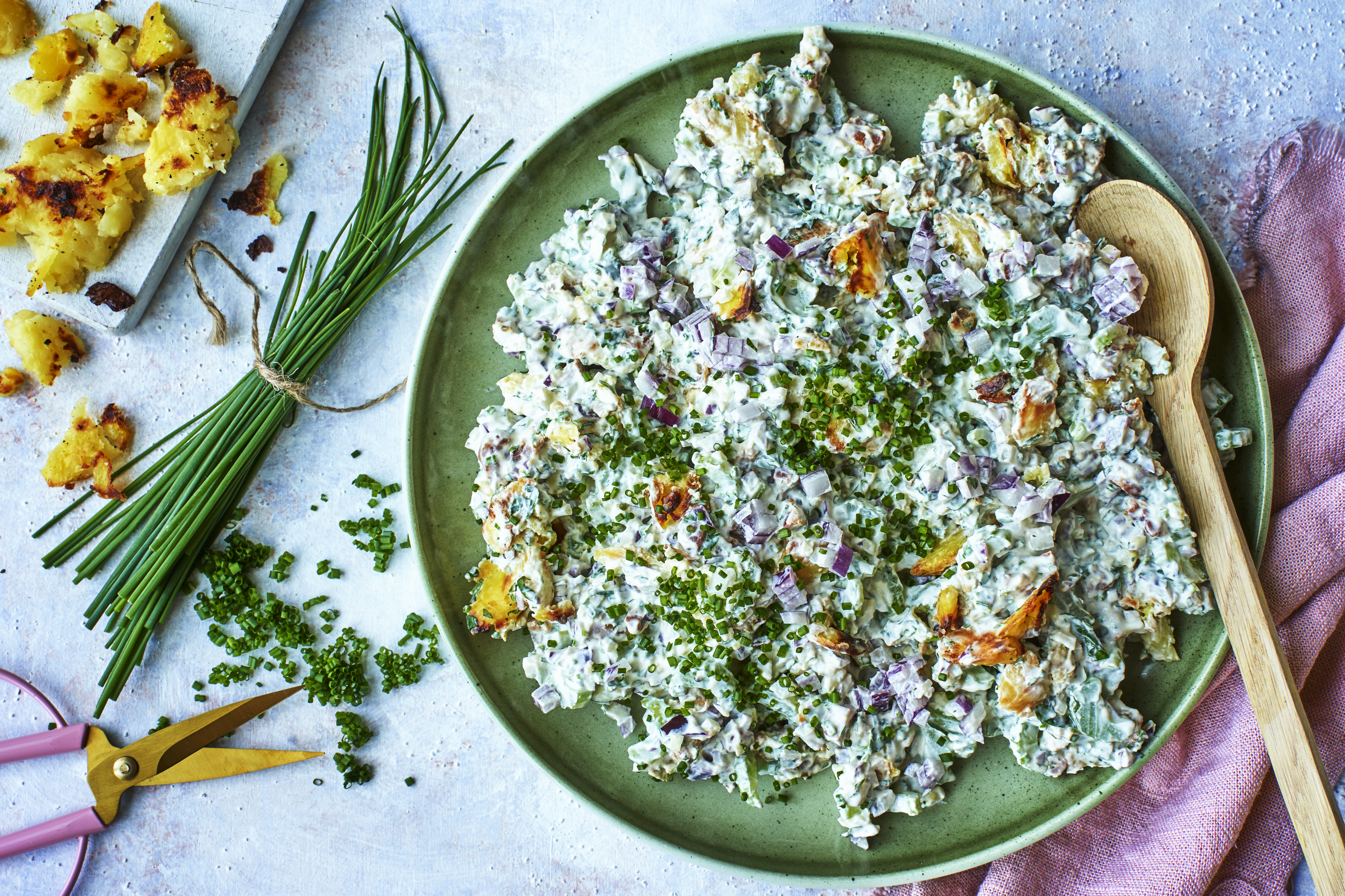 Crispy air fryer potato salad