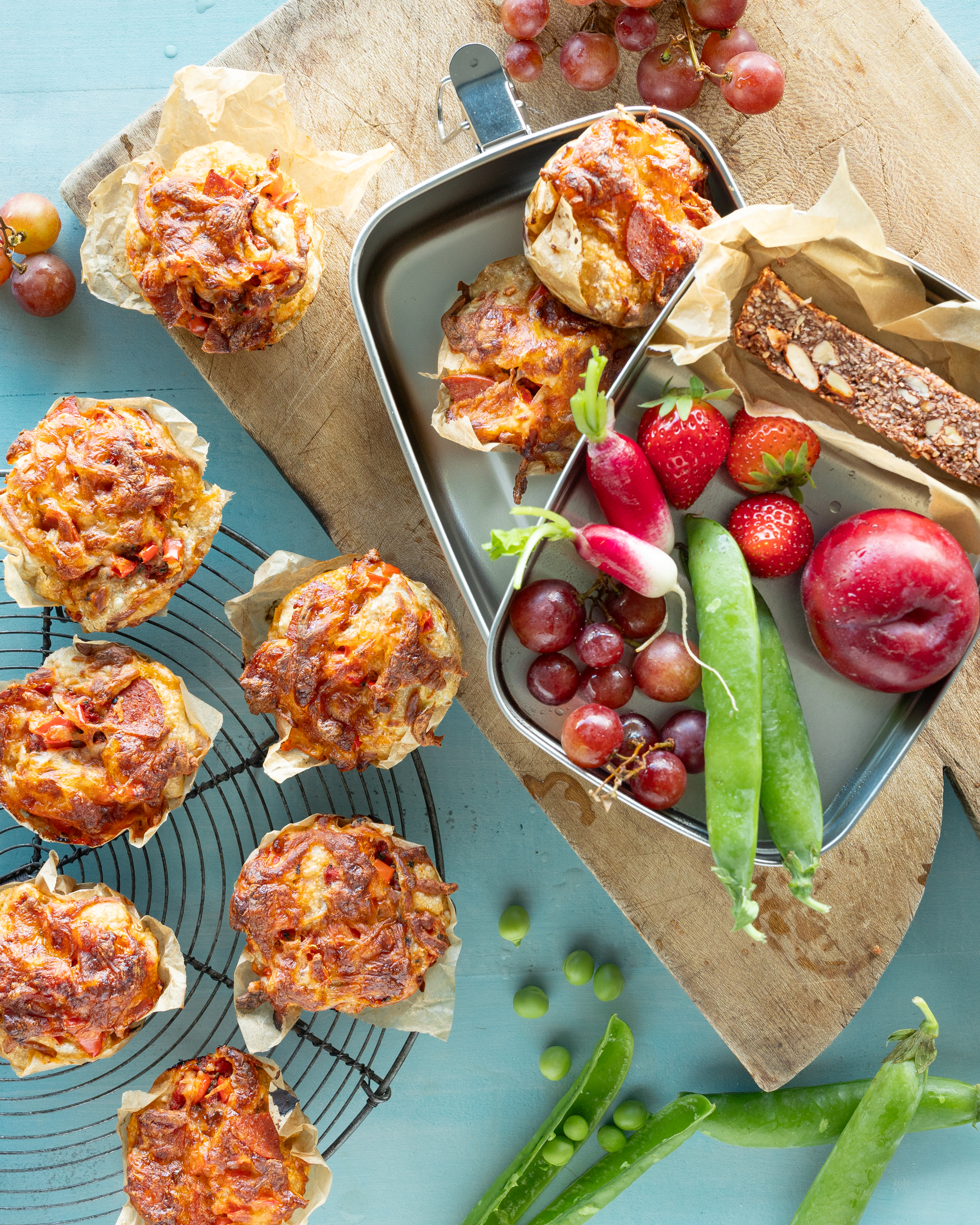 Pizza focaccia muffins