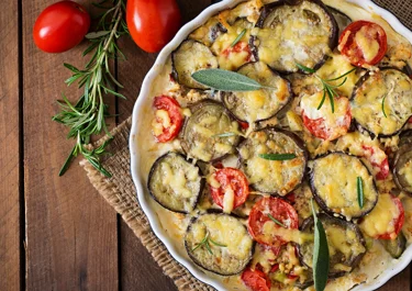 Lamb moussaka pasta bake