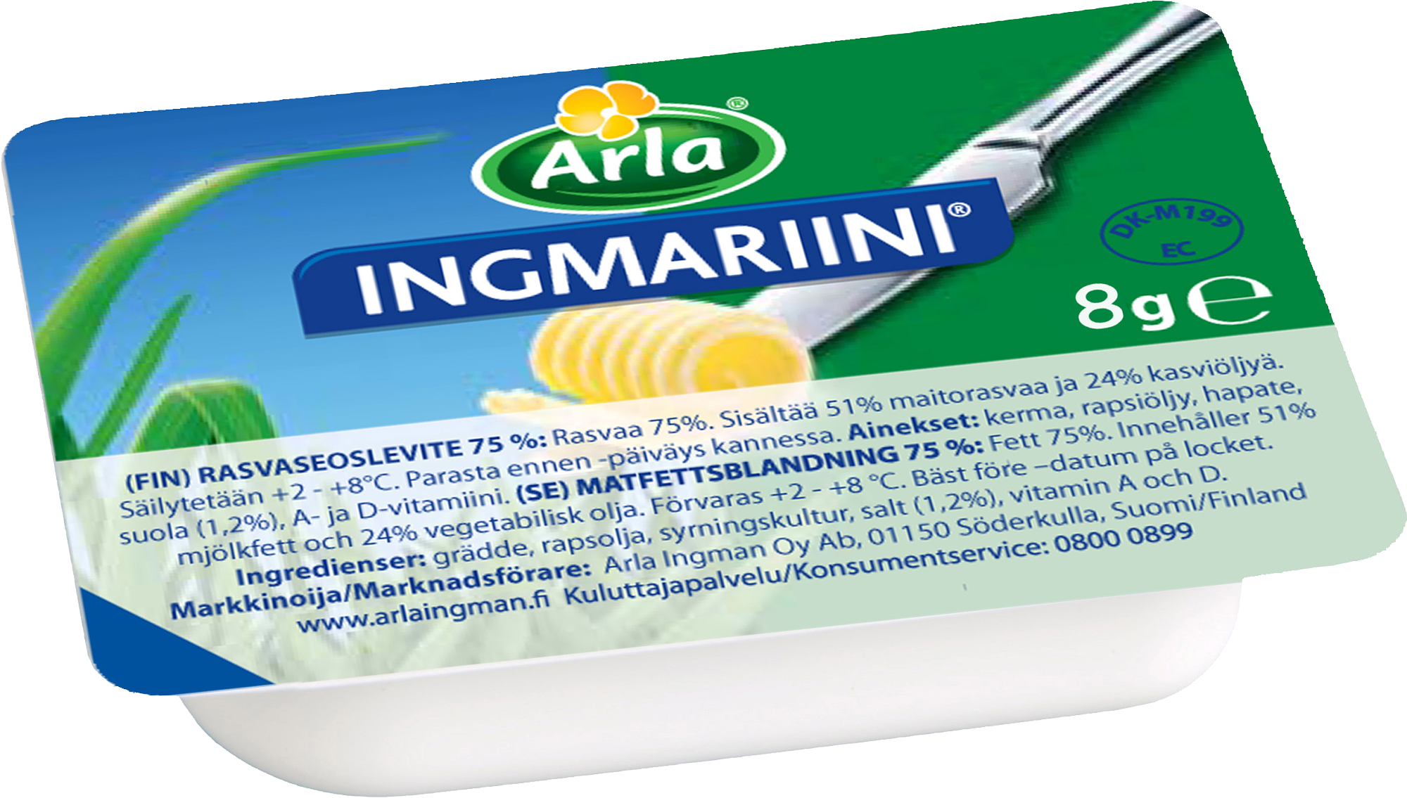 Arla Ingmariini norm.suolainen rasvaseoslevitenappi 70% 100x8g