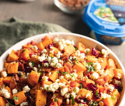 Sweet Potato Salad with Blue Cheese Crumbles