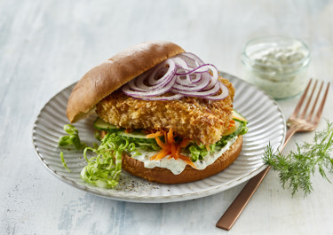 Fiskeburger med tatarsauce