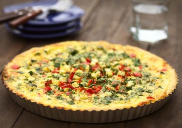 Κις Λορέν με πιπεριές, σπανάκι και Arla Havarti